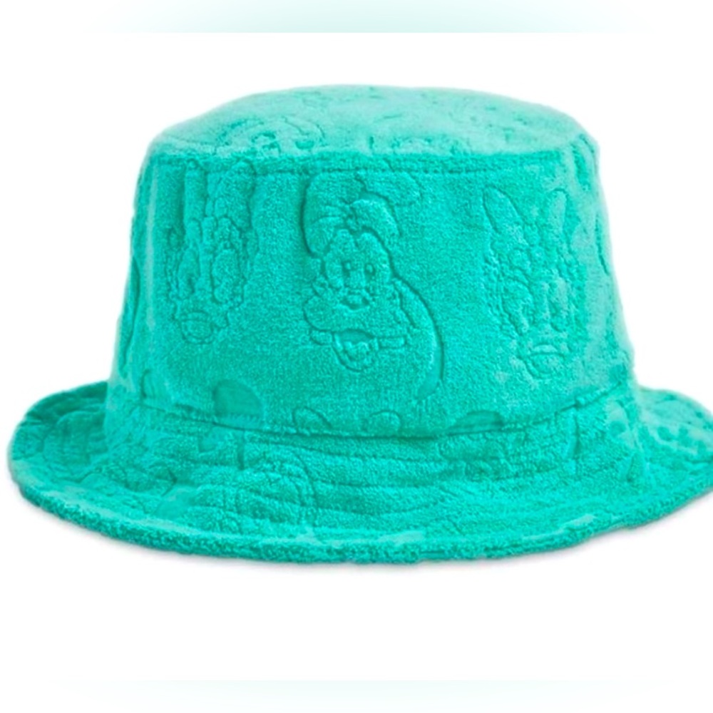 Disney Parks Mickey Mouse Bucket Terry Cloth Hat Turquoise Green Adult OS New